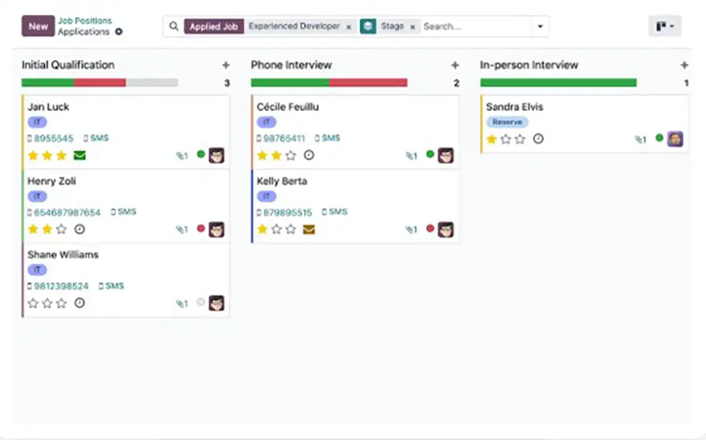 Gestion du recrutement odoo